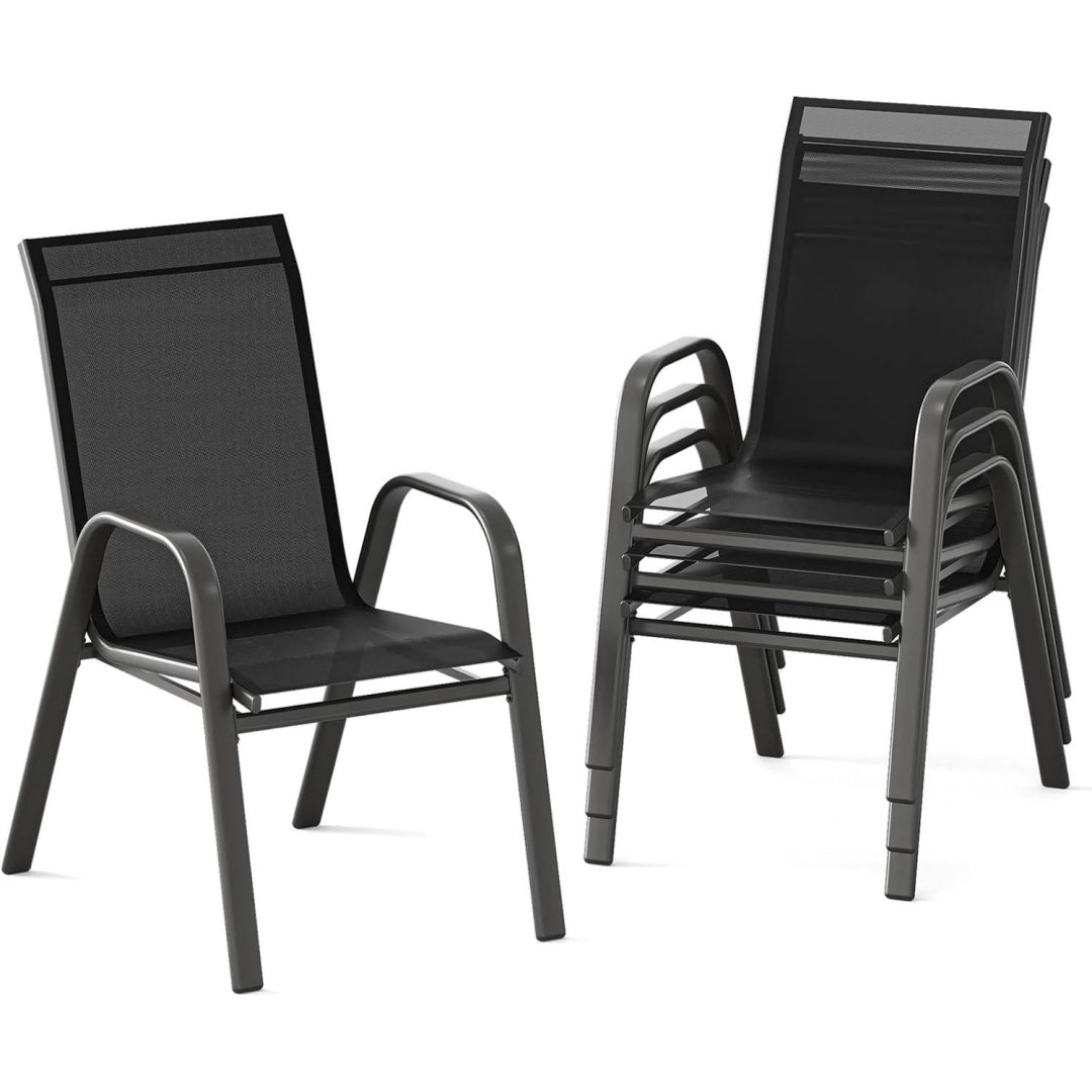 sedie per tavolo da giardino nero resistente 1