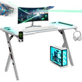 postazioni di lavoro per computer bianco gaming illuminato a led