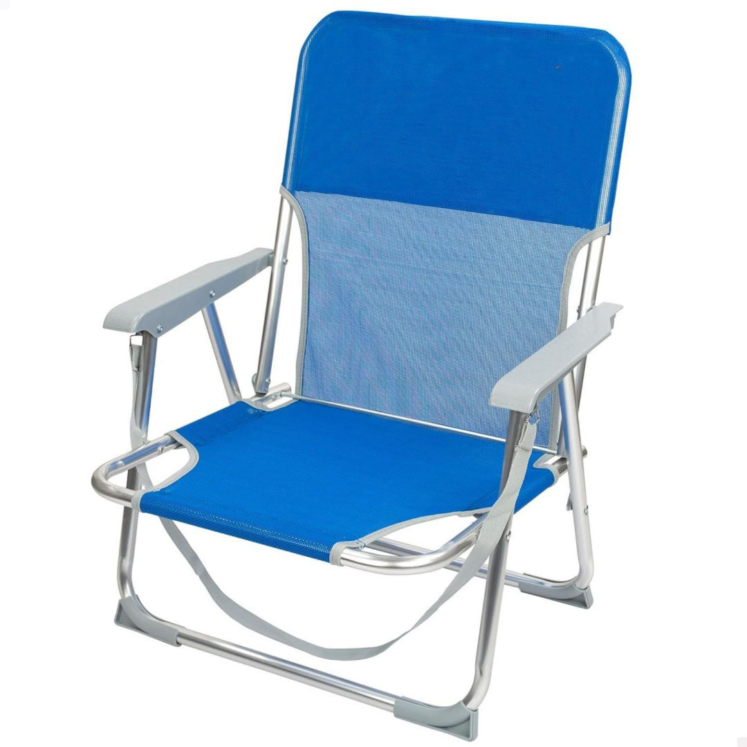 sedie da spiaggia a baldacchino blu alluminio pieghevole