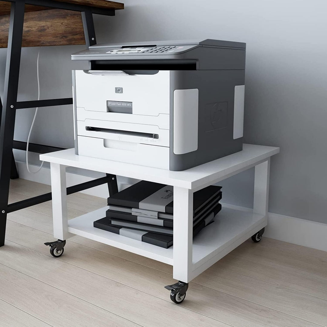 supporti per stampante bianco letto con ruote