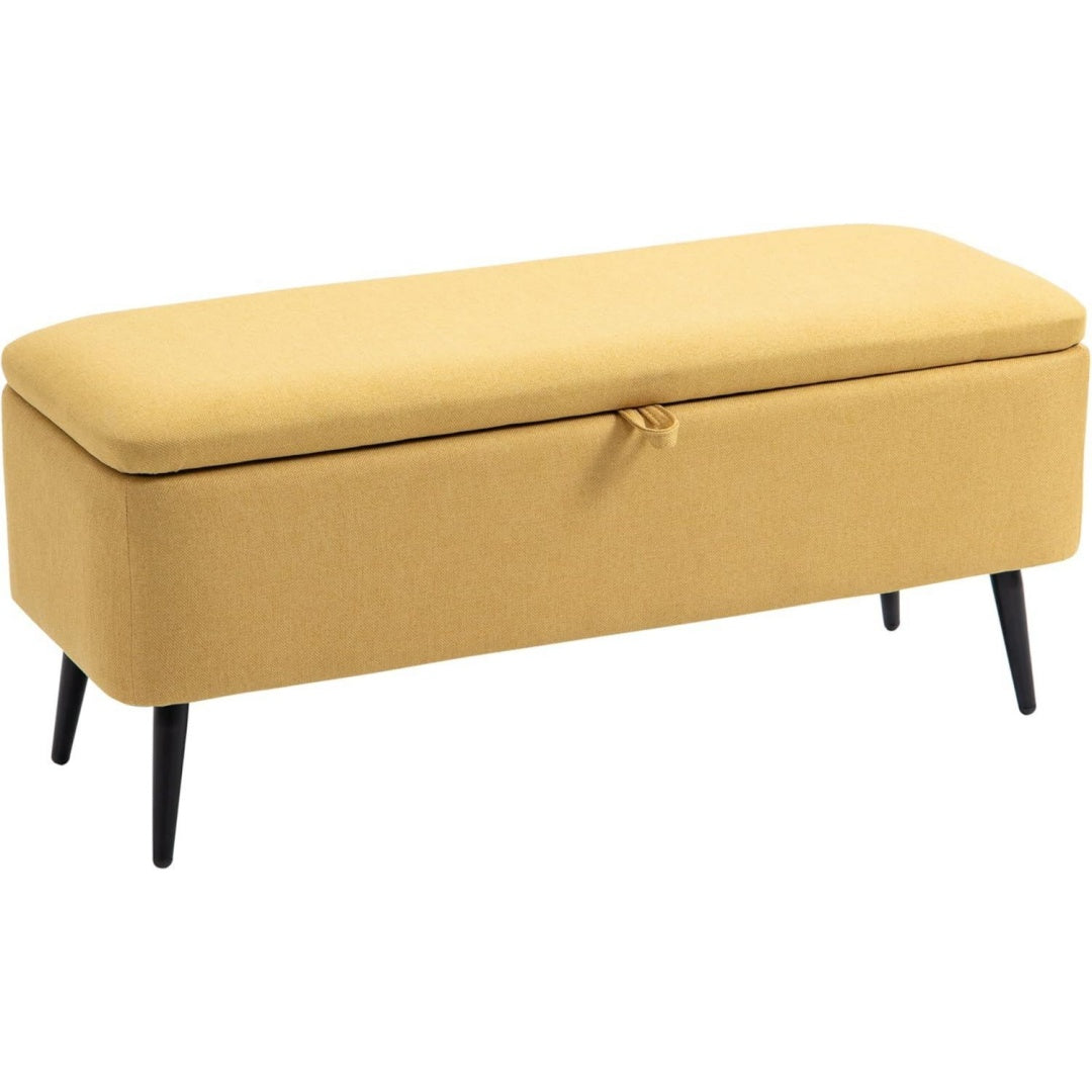 panche contenitore giallo per ingresso letto